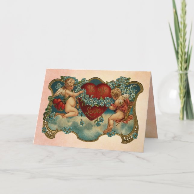 To My Love Vintage Valentine's Day Card (Front)