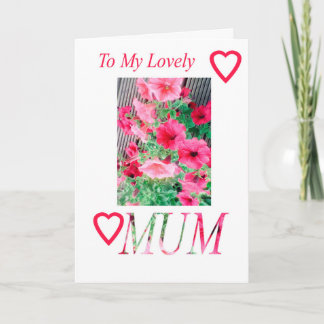 To my lovely MUM. Carte du jour rose
