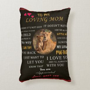 To My Loving Mom From Son Accent Pillow