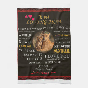 To My Loving Mom From Son Kitchen Towel