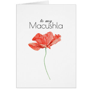 To my Macushla (Darling) with Beautiful Red Poppy