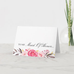 To My Maid of Honour, Thank You, Wedding Party Card