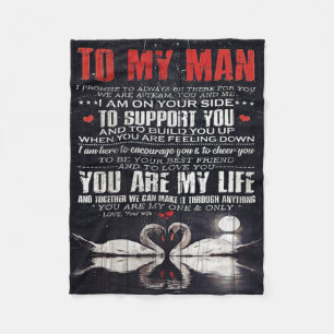 To My Man Gift, Personalized Gift To My Husband Fleece Blanket