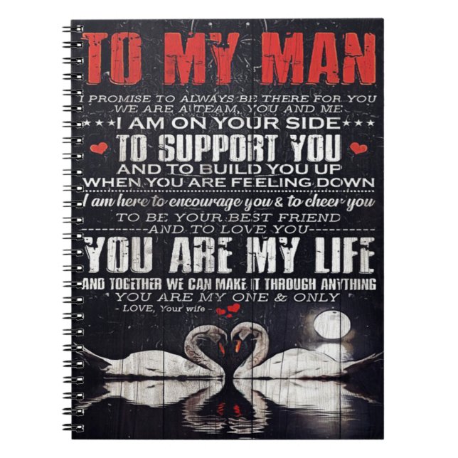 To My Man Gift, Personalized Gift To My Husband Notebook (Front)