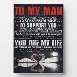 To My Man Gift, Personalized Gift To My Husband Plaque