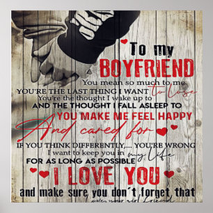 To My Man Gift, Personalized Gift To My Husband Poster