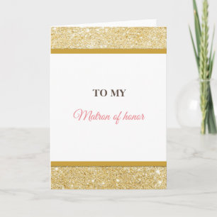To my matron of honour wedding thank you card