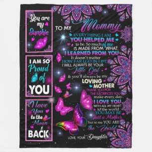 To My Mom From Daughter blanket, Butterfly Fleece Blanket