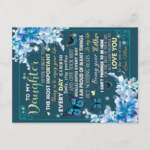 To My Mom Gift,Daughter And Mom,Butterfly Lovers Announcement Postcard