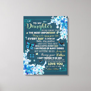 To My Mom Gift,Daughter And Mom,Butterfly Lovers Canvas Print