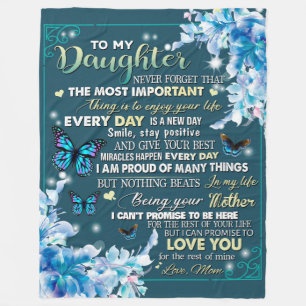 To My Mom Gift,Daughter And Mom,Butterfly Lovers Fleece Blanket