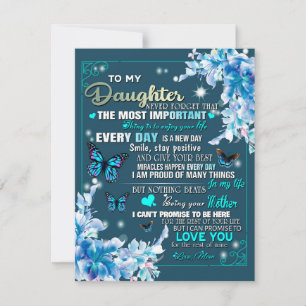 To My Mom Gift,Daughter And Mom,Butterfly Lovers Invitation