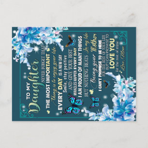 To My Mom Gift,Daughter And Mom,Butterfly Lovers Postcard