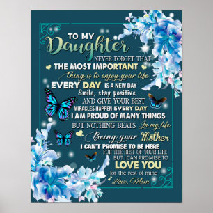 To My Mom Gift,Daughter And Mom,Butterfly Lovers Poster
