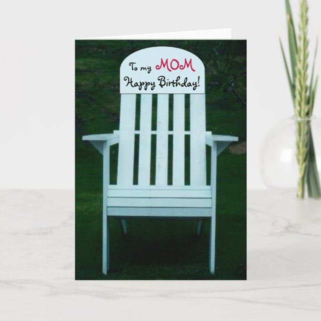 To my mom Happy Birthday Chair Card (Front)