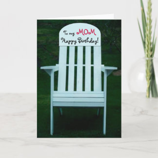 To my mom Happy Birthday Chair Card