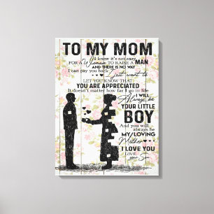 To My Mom, Mother Birthday Gift, Letter To Mom Can Canvas Print