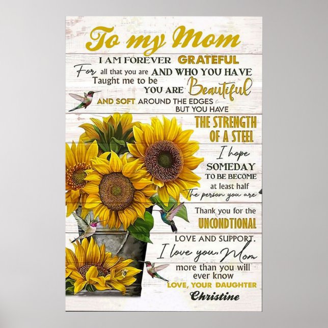 to my mom, mothers day gifts poster (Front)