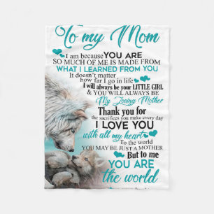 To My Mom wolf blanket, gift for mom blanket