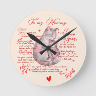 To My Mommy Emotional Mother's Day Message Round Clock
