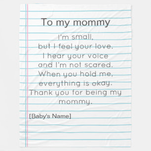 To My Mommy for First Mother's day personalized  Fleece Blanket