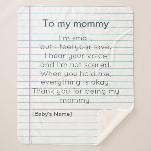 To My Mommy for First Mother's day personalized  Sherpa Blanket