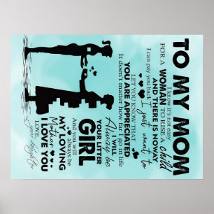 To my mother design Letter to mommy Poster