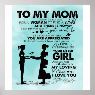 To my mother design   Letter to mommy Poster