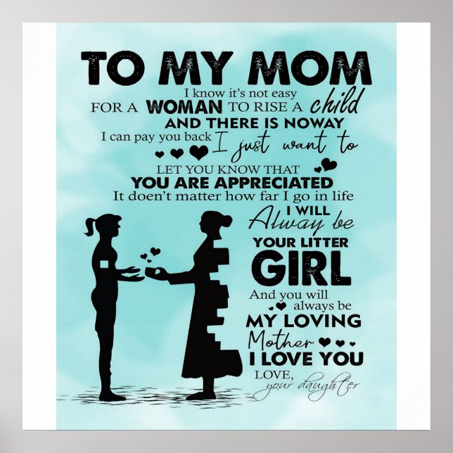 To my mother design | Letter to mommy Poster (Front)