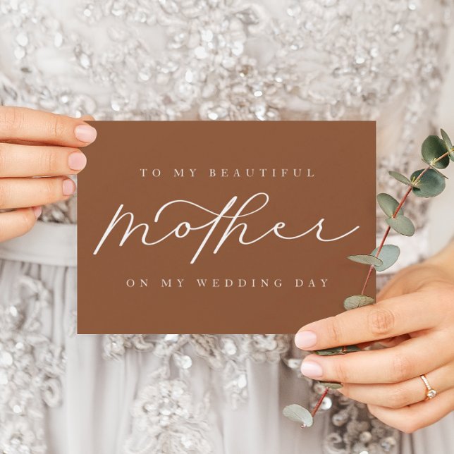 To My Mother On My Wedding Burnt Orange Blank Card (Creator Uploaded)