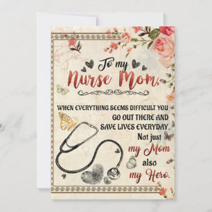To My Nurse Mom Gift, Floral Love Letter To Mom Holiday Card