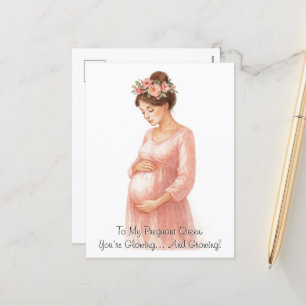 To My Pregnant Queen - Elegant Holiday Postcard