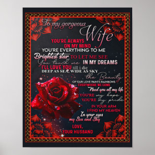 To My Rose Wife Birthday Gift, Couple Wife Gift Poster
