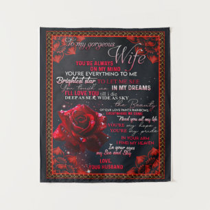 To My Rose Wife Birthday Gift, Couple Wife Gift Tapestry