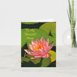 "TO MY 'SECOND 'MOM" PINK LOTUS BLOSSOM CARD