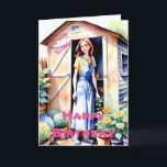 To my Sister Cute Gardening and Flowers Birthday Card<br><div class="desc">Got a green-thumbed sister with a birthday on the horizon? Our birthday card for sisters is like a gardening dream come true – featuring a charming gardening shed surrounded by flowers and pot plants. Open it up, and you'll find a few more potted friends inside for that extra touch of...</div>