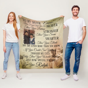 To My Sister Emma Personalize Fleece Blanket