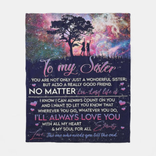 To My Sister Lady Girl Gift, Sister Birthday Gift Fleece Blanket