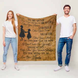 To My Sister Personalize Fleece Blanket