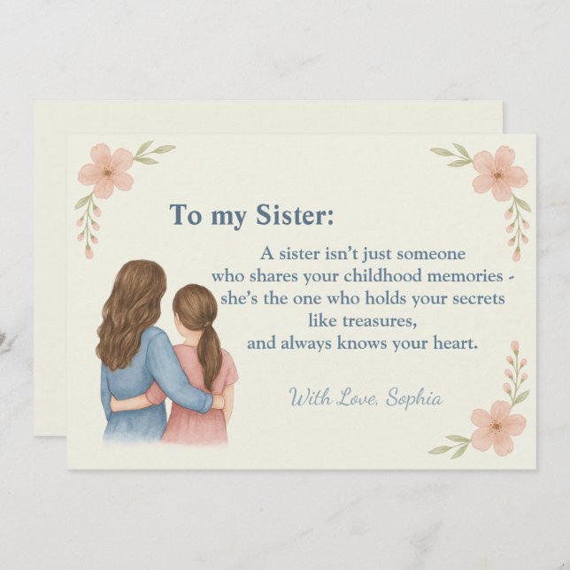 To My Sister – Personalized Photo Invitation (Front/Back)