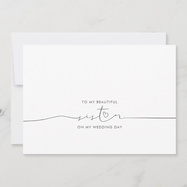 To My Sister Wedding Morning Cute Message (Front)