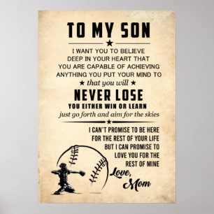 To My Son Believe Deep in Your Heart Poster