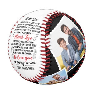 To My Son From Dad or Mom with Custom 4 Photos Baseball