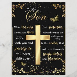 To My Son Gift, Butterfly Lover, Floral Son Letter Menu