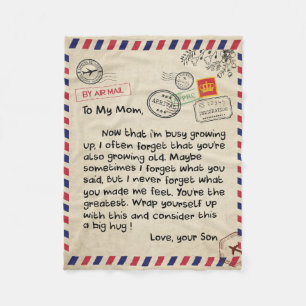 To My Son Gift, Mom And Son, Love Letter To Son Fleece Blanket