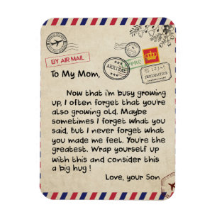 To My Son Gift, Mom And Son, Love Letter To Son Magnet