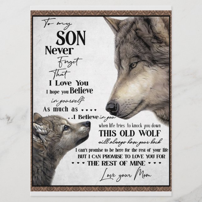 To My Son Gift, Mom And Son, Love Letter To Son Menu (Front)