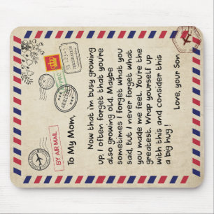 To My Son Gift, Mom And Son, Love Letter To Son Mouse Pad