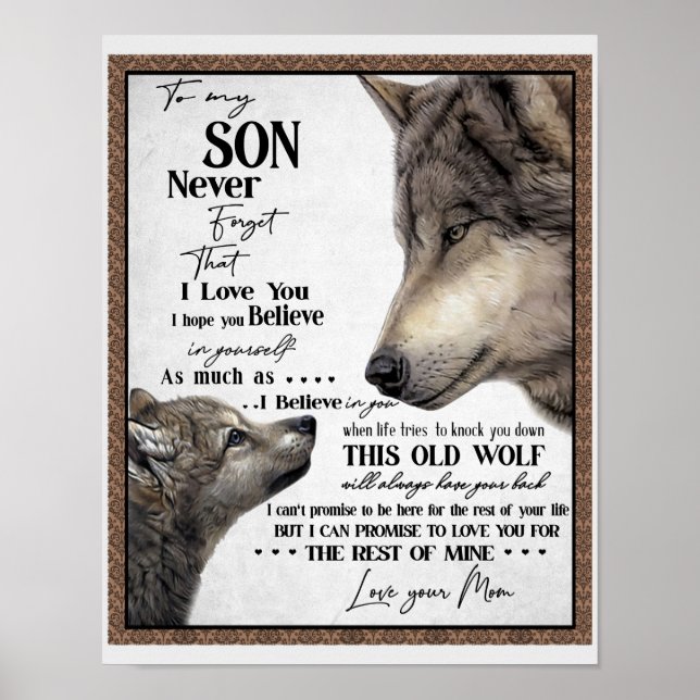 To My Son Gift, Mom And Son, Love Letter To Son Poster (Front)