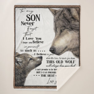 To My Son Gift, Mom And Son, Love Letter To Son Sherpa Blanket